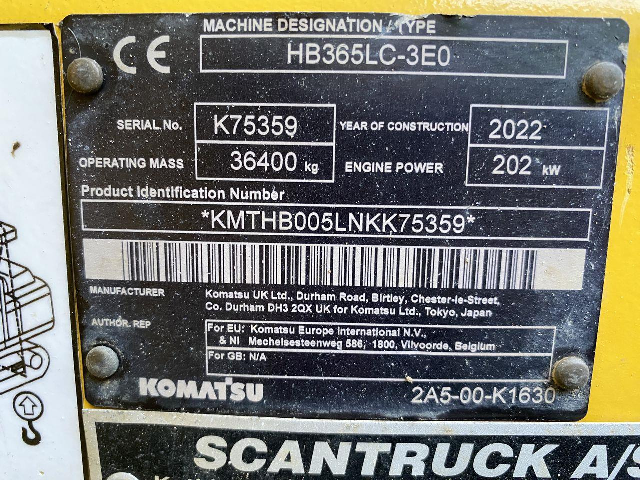 Bandgrävare Komatsu HB365LC-3EO