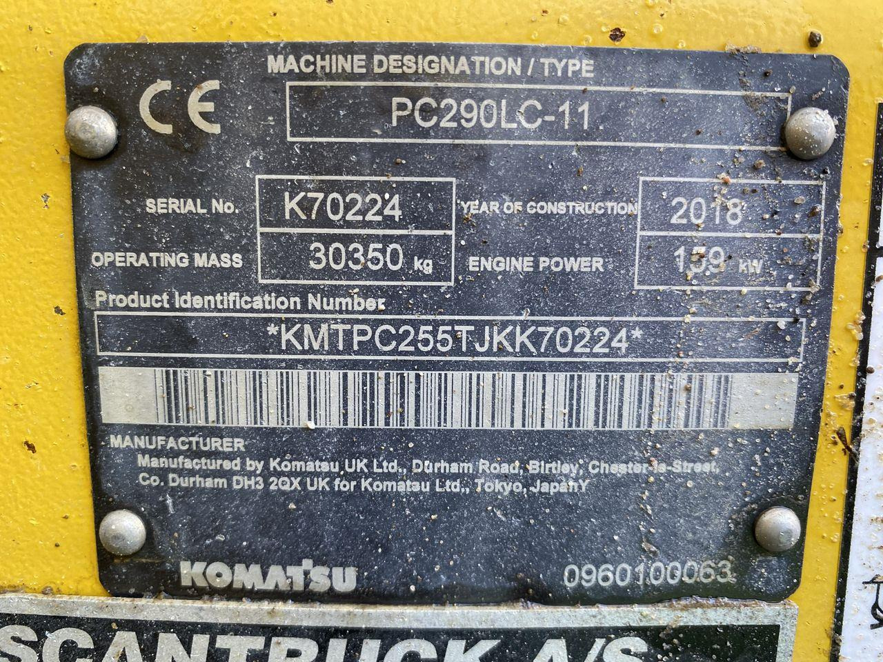 Bandgrävare Komatsu PC290LC-11