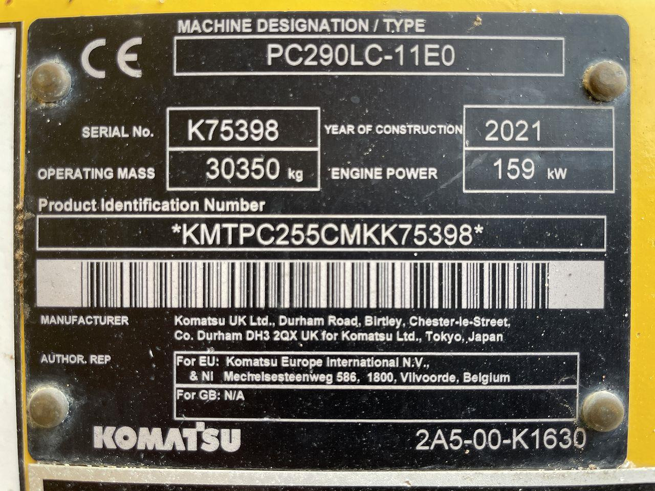 Bandgrävare Komatsu PC290LC-11EO