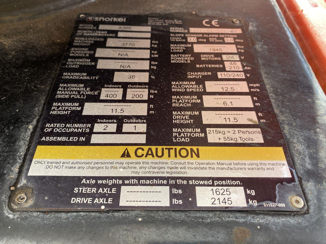 Bomlift Snorkel A38E