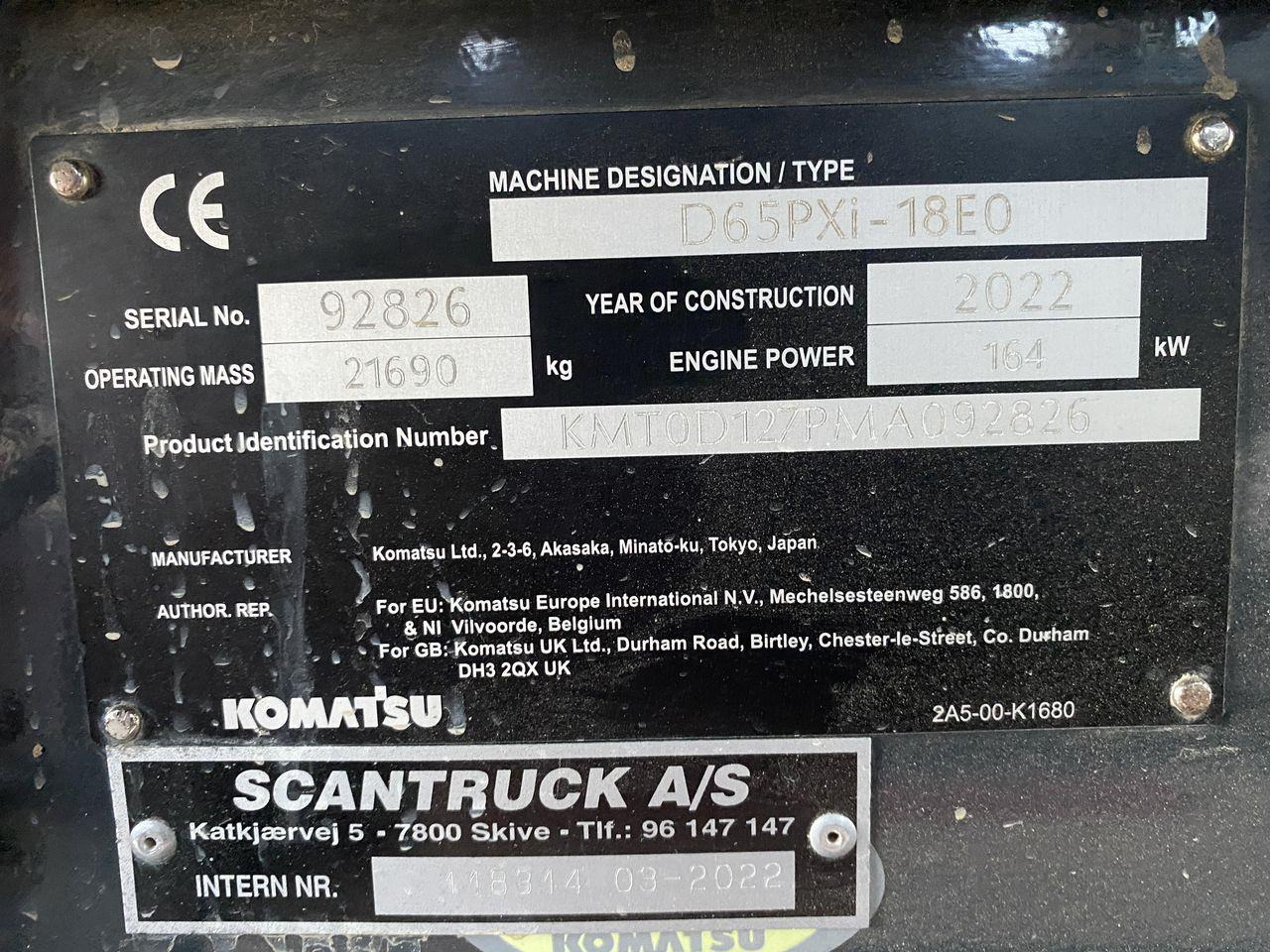 Bulldozer Komatsu D65PXI-18EO