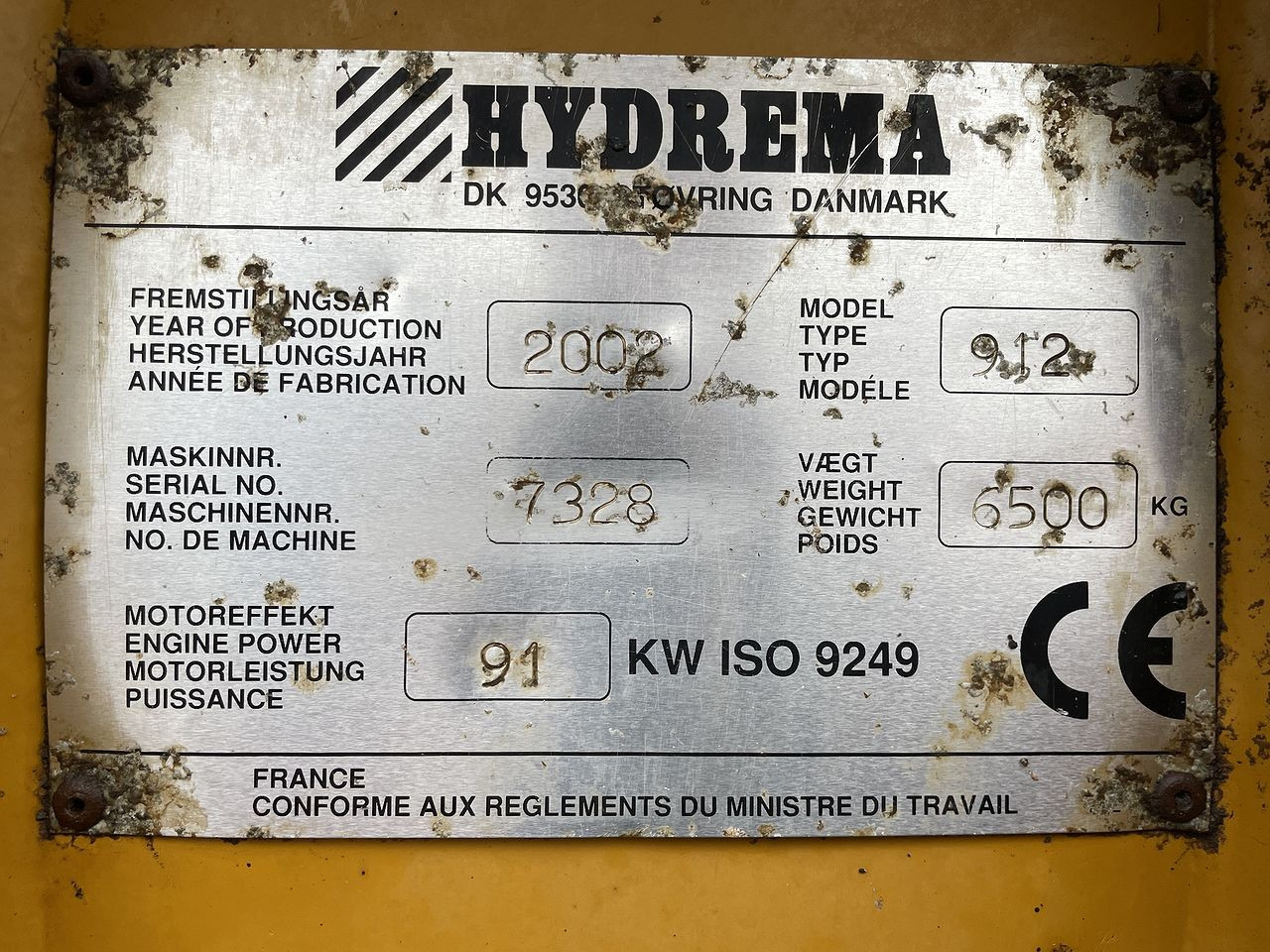 Ramstyrd dumper Hydrema 912