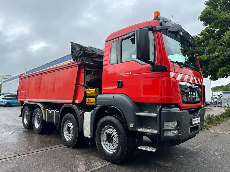 Lastbil MAN TGS 35.440 8x4*blatt* FLIEGL*Asphaltschieber*Schubboden