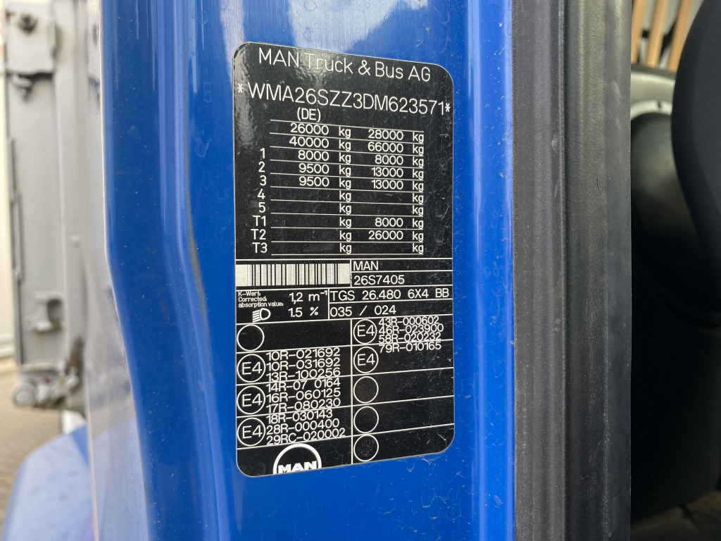 Tippbil lastbil MAN TGS 26.480 6x4 BB