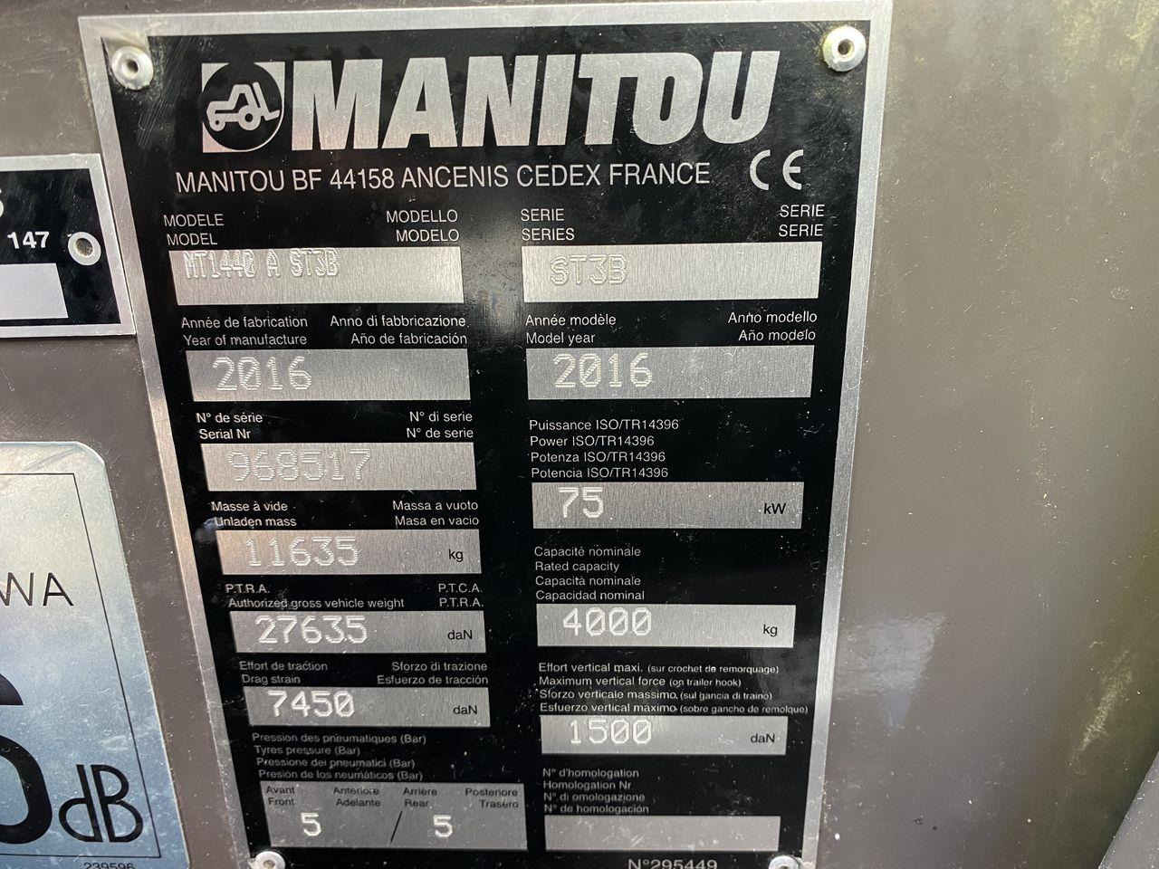 Teleskoplastar Manitou MT1440A ST3B