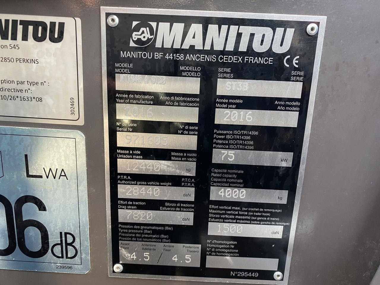 Teleskoplastar Manitou MT1840A ST3B