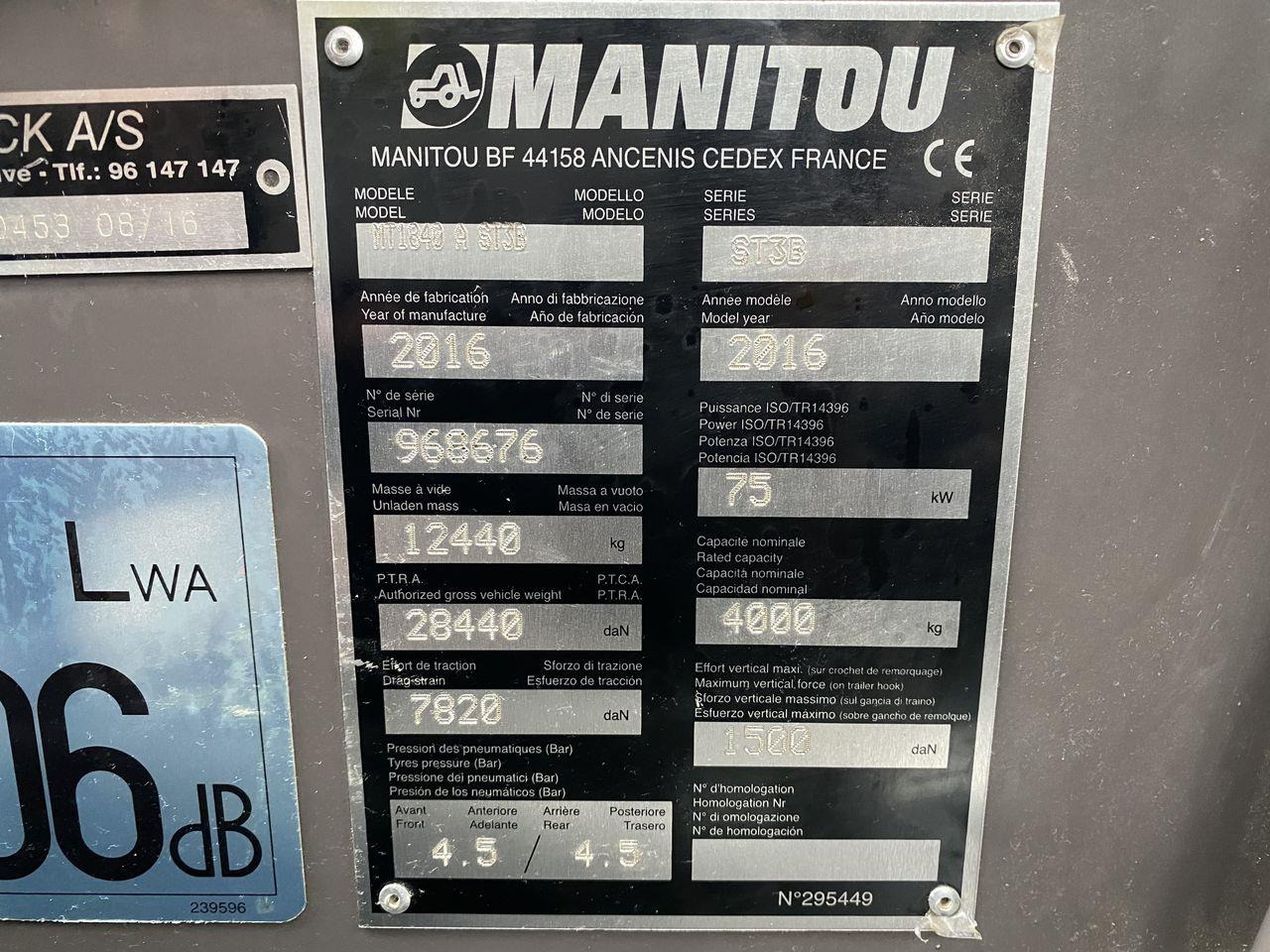 Teleskoplastar Manitou MT1840A ST3B