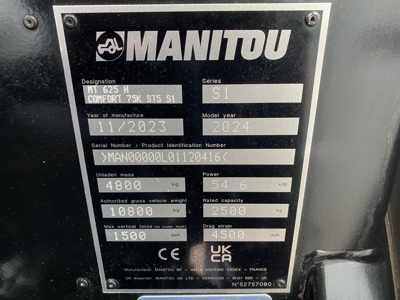Teleskoplastar Manitou MT625H Comfort ST5