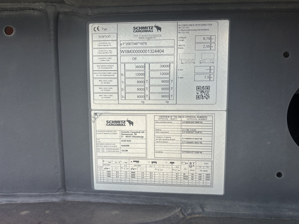 Tippbil semitrailer Schmitz SCB S3D / Stahl-Halbschalenmulde