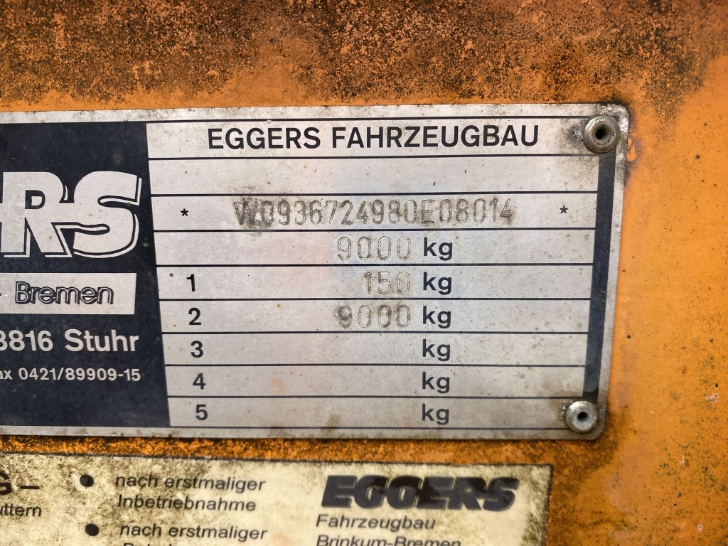 Flaksläp Eggers ZX 9E / für Ballastgewichte