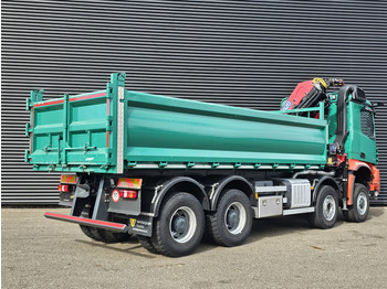 Tippbil lastbil, Kranbil Mercedes-Benz AROCS 4145 / 8X6 / TIPPER + HMF CRANE: bild 3
