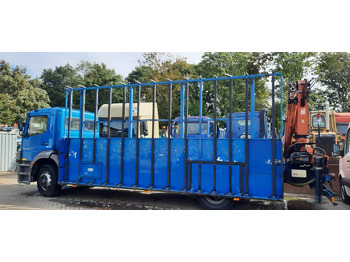 Flakbil, Kranbil Mercedes-Benz 1828 Pritsche+Glastransport: bild 3