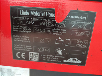Leasa Linde L14 APi Linde L14 APi: bild 5 Leasa Linde L14 APi Linde L14 APi: bild 5