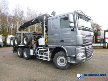 Timmerbil, Kranbil DAF XF 105.510 6x4 + Loglift F281S83 crane / timber truck + dolly: bild 2