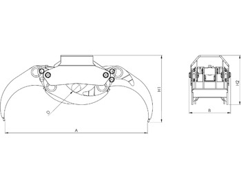 Ny Gripklo för Lastbilskran LOG GRAB PF-M 52: bild 4