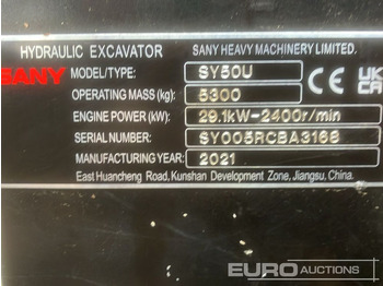 Minigrävmaskin 2021 Sany SY50U: bild 5 Minigrävmaskin 2021 Sany SY50U: bild 5