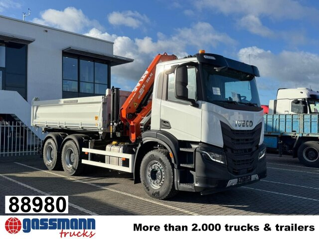 Iveco X-Way AD300X46Z 6x4 mit Kran Atlas AK 206.4E-A2, - Tippbil lastbil, Kranbil: bild 1 Iveco X-Way AD300X46Z 6x4 mit Kran Atlas AK 206.4E-A2, - Tippbil lastbil, Kranbil: bild 1