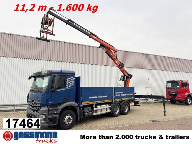 Mercedes-Benz Arocs 2642 6x4 mit Heckkran Atlas AK 186.3 V-2 - Flakbil, Kranbil: bild 1 Mercedes-Benz Arocs 2642 6x4 mit Heckkran Atlas AK 186.3 V-2 - Flakbil, Kranbil: bild 1