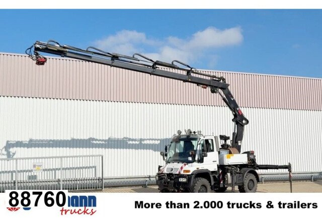 Unimog U400 4x4, Frontzapfwelle, Heckkran Hiab XS - Flakbil, Kranbil: bild 1 Unimog U400 4x4, Frontzapfwelle, Heckkran Hiab XS - Flakbil, Kranbil: bild 1