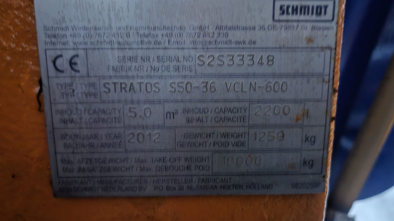 Schmidt stratos S 50 -36 5 cbm. Winterdienst Salz - Lastväxlare lastbil: bild 2 Schmidt stratos S 50 -36 5 cbm. Winterdienst Salz - Lastväxlare lastbil: bild 2