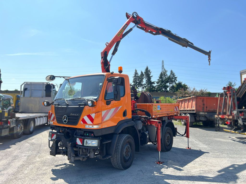MERCEDES-BENZ Unimog U20 2-Achs Allradkipper Kran Palfinger Kran - Tippbil lastbil, Kranbil: bild 1 MERCEDES-BENZ Unimog U20 2-Achs Allradkipper Kran Palfinger Kran - Tippbil lastbil, Kranbil: bild 1