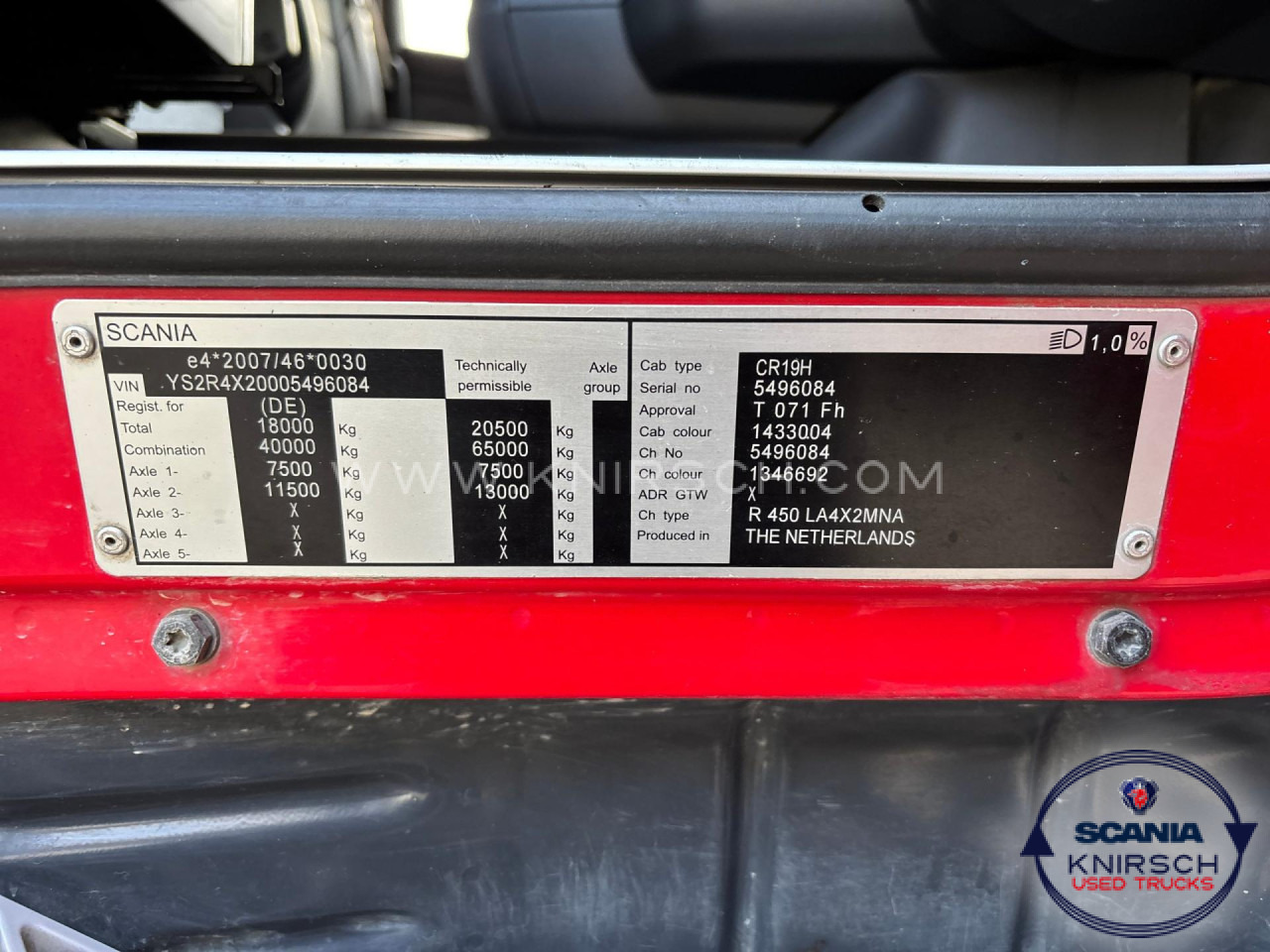 SCANIA R450LA4x2MNA / Hydraulik / 4-Balg / Scania Service - Dragbil: bild 4 SCANIA R450LA4x2MNA / Hydraulik / 4-Balg / Scania Service - Dragbil: bild 4