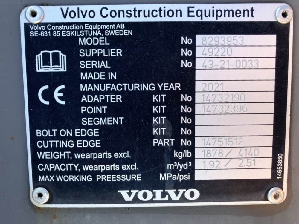 Volvo Tieflöffel mit Zähnen - Festanbau - Grävlastare: bild 5 Volvo Tieflöffel mit Zähnen - Festanbau - Grävlastare: bild 5