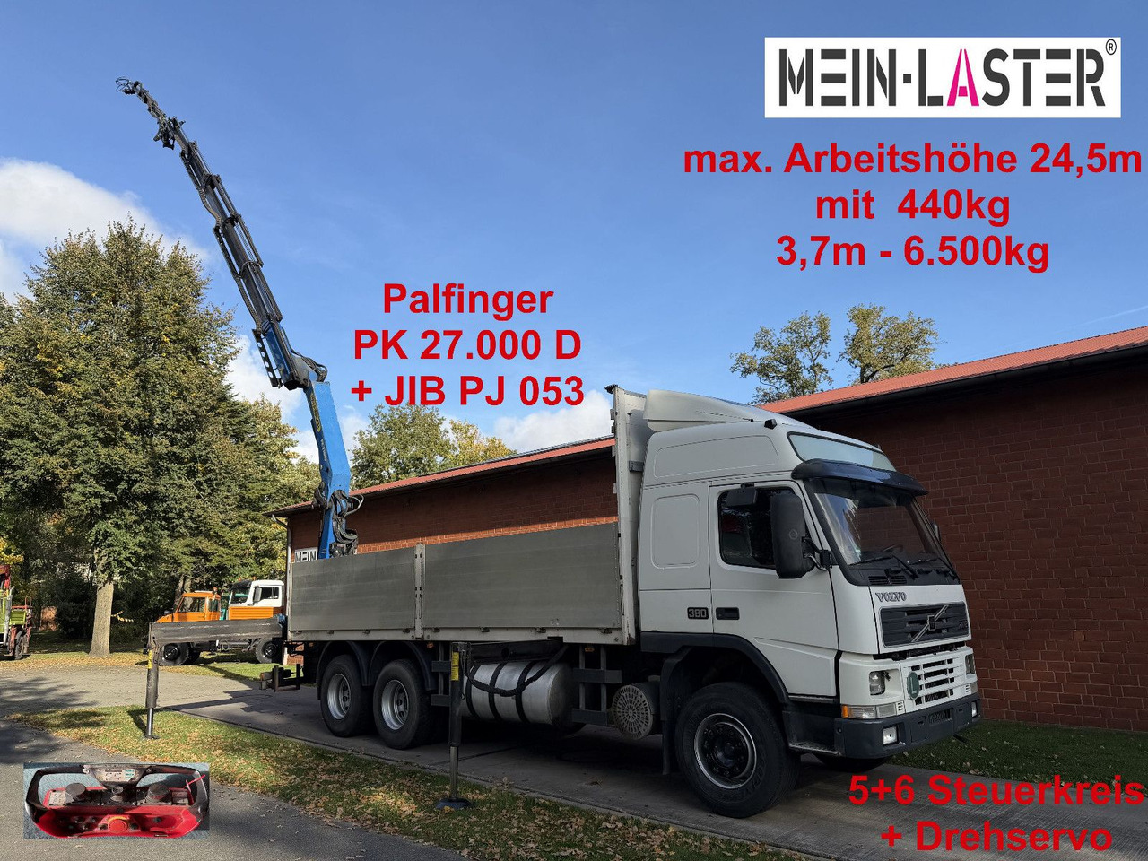 Volvo FM12 380 PK 27000D 24,5m 5+6 Deutscher LKW - Kranbil: bild 1 Volvo FM12 380 PK 27000D 24,5m 5+6 Deutscher LKW - Kranbil: bild 1