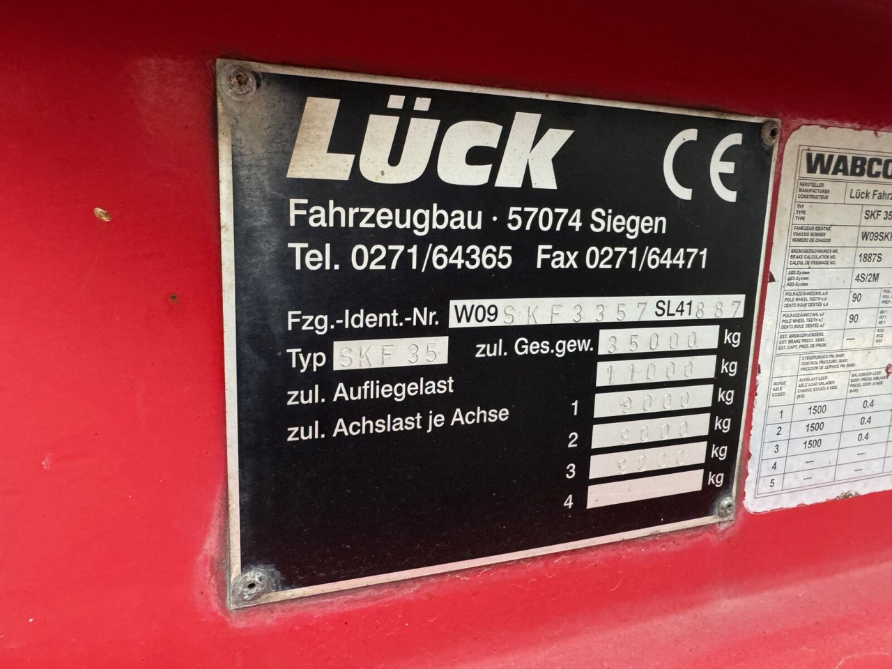 Lück SKF 35 LÜCK SKF 35, Stahlmulde ca. 37m³, Liftachse - Semitrailer: bild 3 Lück SKF 35 LÜCK SKF 35, Stahlmulde ca. 37m³, Liftachse - Semitrailer: bild 3