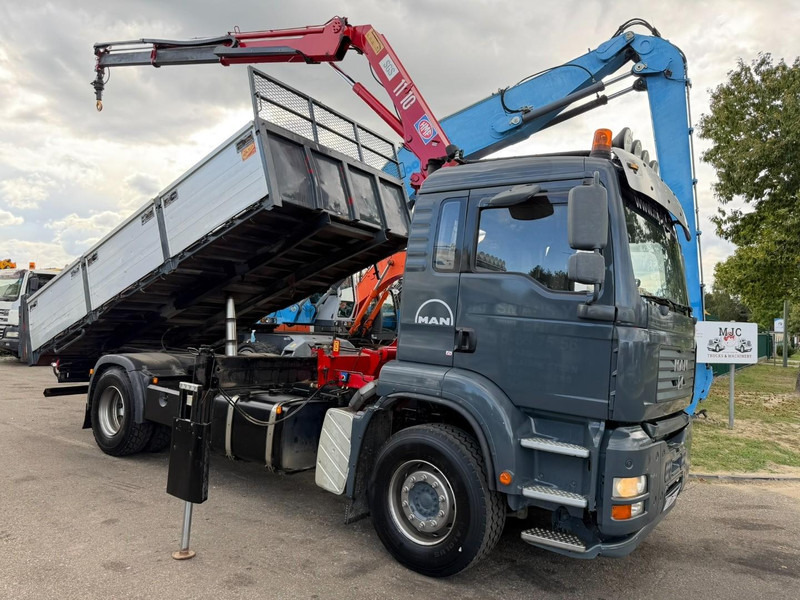 MAN TGA 18.350 4x2 TIPPER + CRANE HMF 1110 K2 + ROTATOR - STEEL SPRING / BLATT / BALLESTAS / LAMES - BE TRUCK - Tippbil lastbil, Kranbil: bild 1 MAN TGA 18.350 4x2 TIPPER + CRANE HMF 1110 K2 + ROTATOR - STEEL SPRING / BLATT / BALLESTAS / LAMES - BE TRUCK - Tippbil lastbil, Kranbil: bild 1
