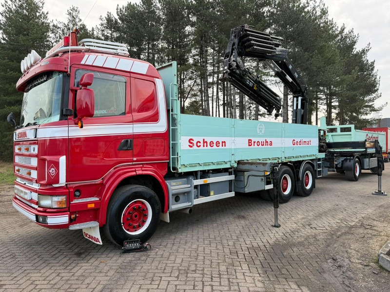 Scania 164L-480 V8 6x4 BAUSTOFF + KRAN HIAB 350-4 + JIB 90-4 - *TOP ZUSTAND* - ROTATOR - RADIO - RETARDER - BLATT / AP ACHSEN - BELGISCHE LKW - Flakbil, Kranbil: bild 3 Scania 164L-480 V8 6x4 BAUSTOFF + KRAN HIAB 350-4 + JIB 90-4 - *TOP ZUSTAND* - ROTATOR - RADIO - RETARDER - BLATT / AP ACHSEN - BELGISCHE LKW - Flakbil, Kranbil: bild 3