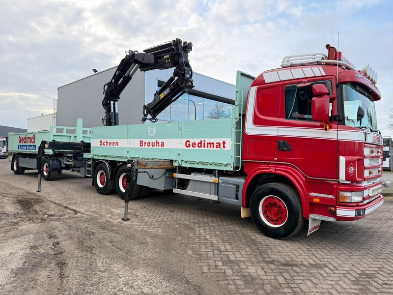 Scania 164L-480 V8 6x4 BAUSTOFF + KRAN HIAB 350-4 + JIB 90-4 - *TOP ZUSTAND* - ROTATOR - RADIO - RETARDER - BLATT / AP ACHSEN - BELGISCHE LKW - Flakbil, Kranbil: bild 2 Scania 164L-480 V8 6x4 BAUSTOFF + KRAN HIAB 350-4 + JIB 90-4 - *TOP ZUSTAND* - ROTATOR - RADIO - RETARDER - BLATT / AP ACHSEN - BELGISCHE LKW - Flakbil, Kranbil: bild 2