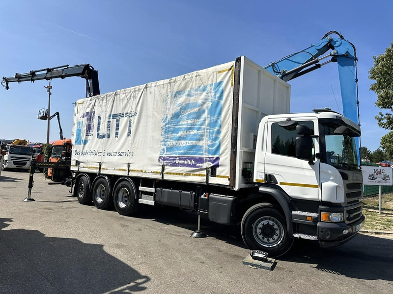 Scania P410 8x4 TRIDEM PRITSCHE PLANE + KRAN HIAB 244 EP-4 HIDUO - RETARDER - LIFT + STEERING AXLE - *327.000km* - RADIO - Kapellbil, Kranbil: bild 1 Scania P410 8x4 TRIDEM PRITSCHE PLANE + KRAN HIAB 244 EP-4 HIDUO - RETARDER - LIFT + STEERING AXLE - *327.000km* - RADIO - Kapellbil, Kranbil: bild 1