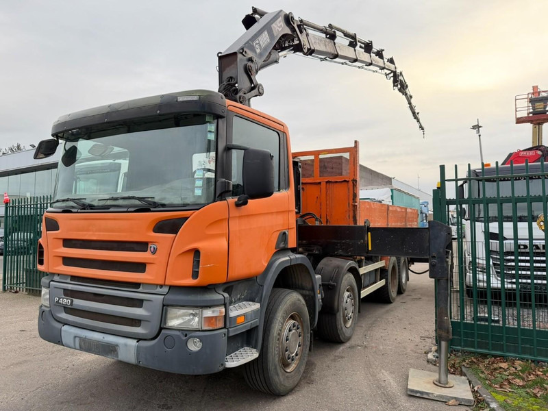 Scania P420 8X4 PRITSCHE + (25m) KRAN HIAB 422 E-5 HIPRO + JIB 100X-4 - RETARDER - *284.000km* - MANUAL - STEEL SPRING - EURO 3 - BE TRUCK - Flakbil, Kranbil: bild 4 Scania P420 8X4 PRITSCHE + (25m) KRAN HIAB 422 E-5 HIPRO + JIB 100X-4 - RETARDER - *284.000km* - MANUAL - STEEL SPRING - EURO 3 - BE TRUCK - Flakbil, Kranbil: bild 4