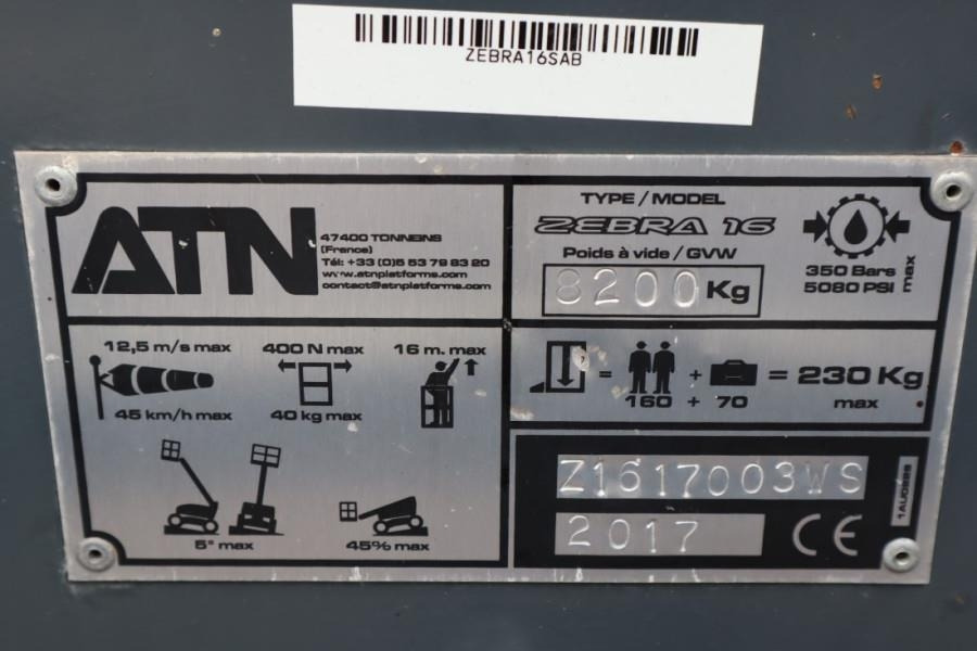 Bomlift ATN Zebra 16 Guarantee! Diesel, Hydr. Stabilisers, 4x4: bild 6