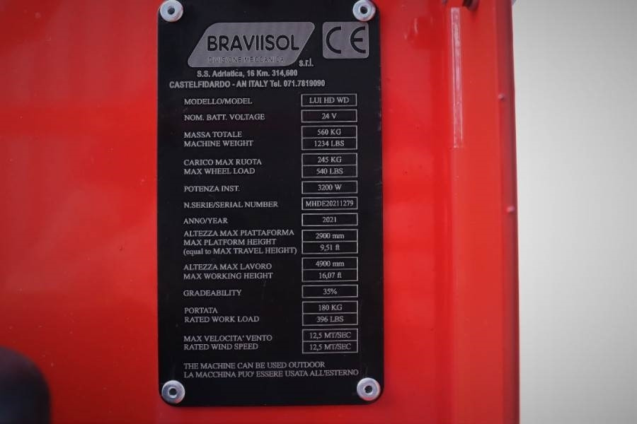 Bomlift Bravi LUI HD WD Leonardo New, Electric, 4.90m Working He: bild 7 Bomlift Bravi LUI HD WD Leonardo New, Electric, 4.90m Working He: bild 7