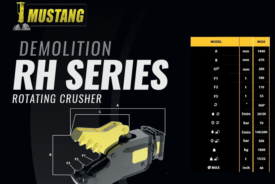 Inny Nowe szczęki kruszące MUSTANG HAMMER RH 20, 1800 KG - Tillbehör för Byggmaskiner: bild 2 Inny Nowe szczęki kruszące MUSTANG HAMMER RH 20, 1800 KG - Tillbehör för Byggmaskiner: bild 2