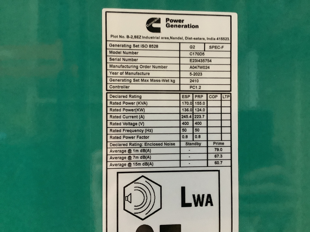 Cummins C170D. 170KVA Generator. Brand new. - Elgenerator: bild 4 Cummins C170D. 170KVA Generator. Brand new. - Elgenerator: bild 4