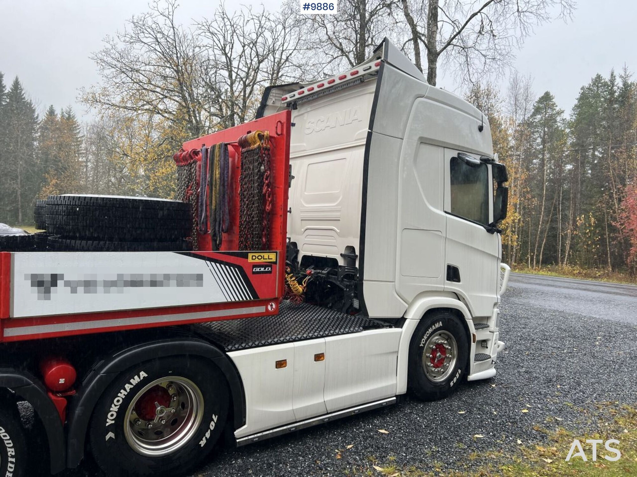 Dragbil, Låg lastare semitrailer Scania R500 Tractor unit with Doll S3L Trombone Trailer: bild 27