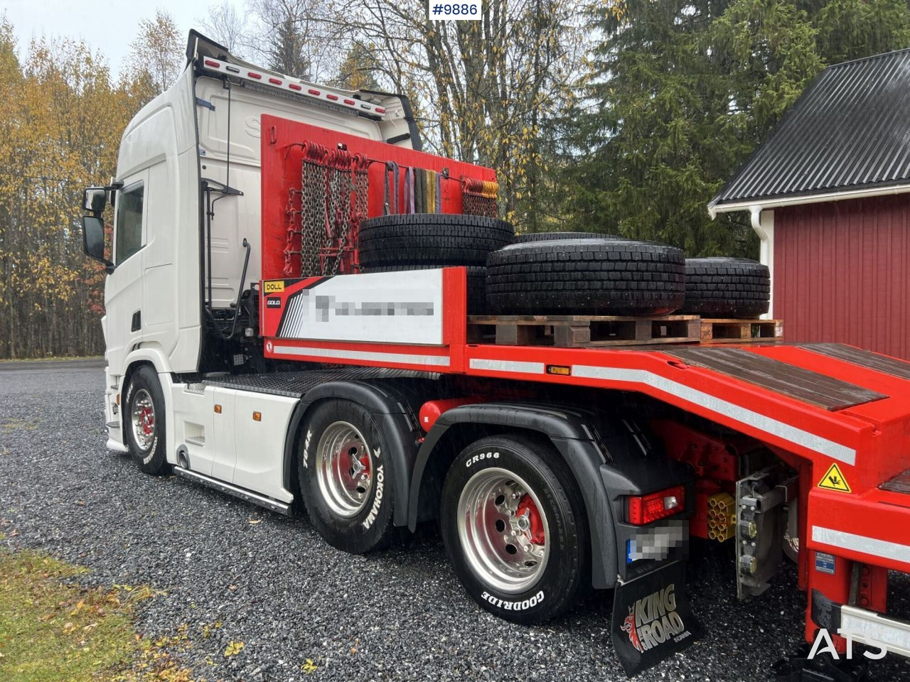 Dragbil, Låg lastare semitrailer Scania R500 Tractor unit with Doll S3L Trombone Trailer: bild 38