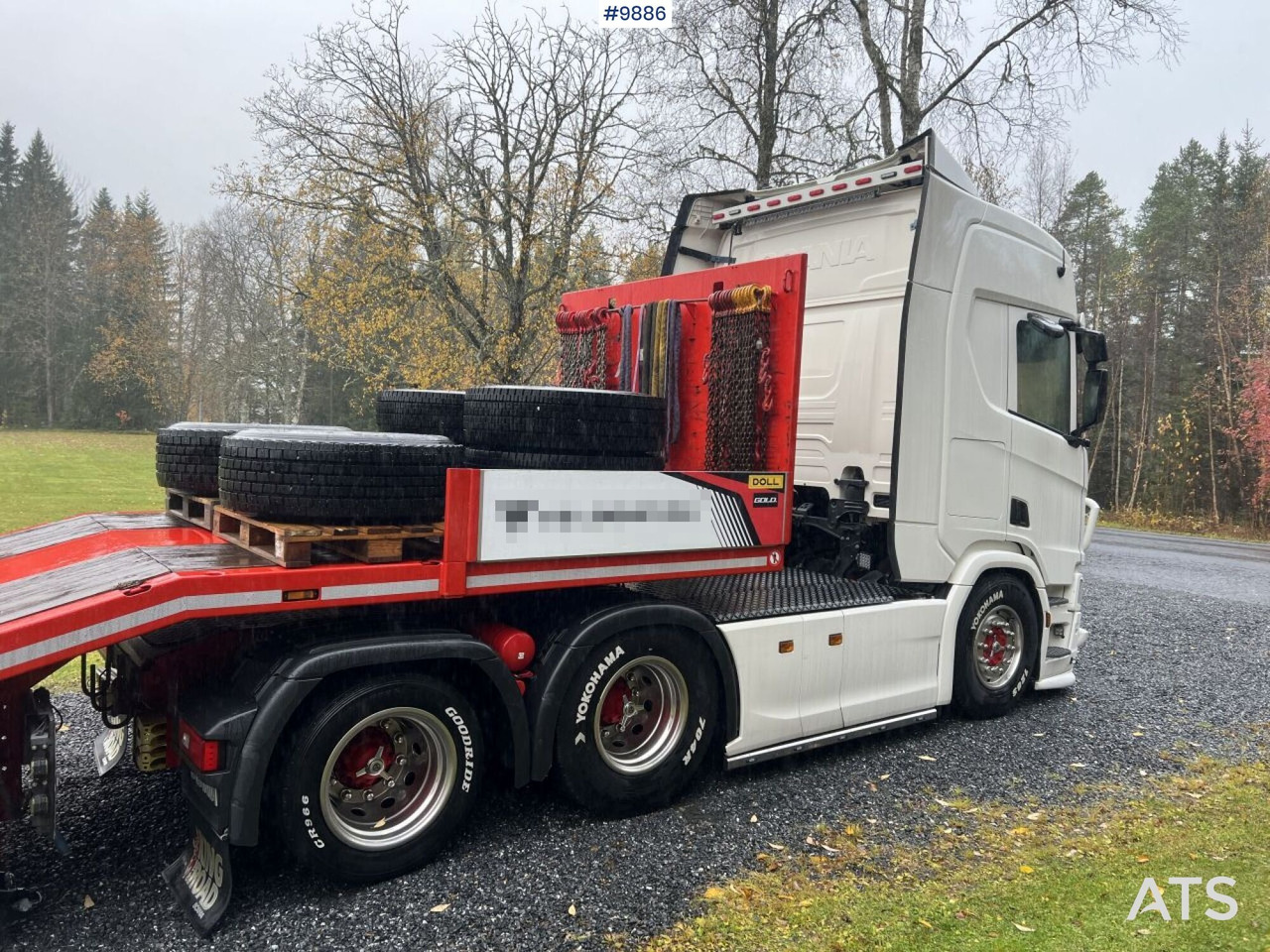 Dragbil, Låg lastare semitrailer Scania R500 Tractor unit with Doll S3L Trombone Trailer: bild 28