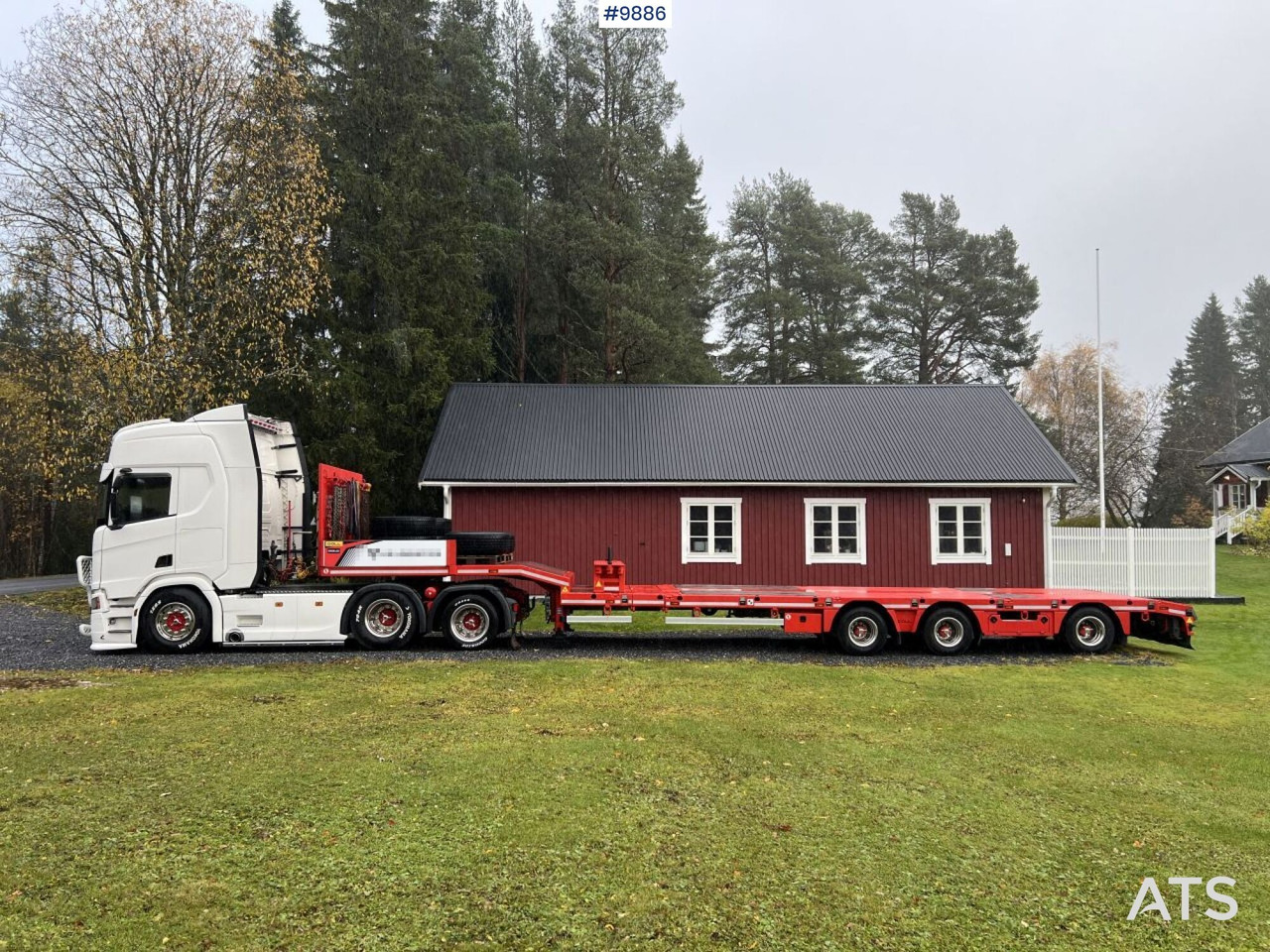 Dragbil, Låg lastare semitrailer Scania R500 Tractor unit with Doll S3L Trombone Trailer: bild 10