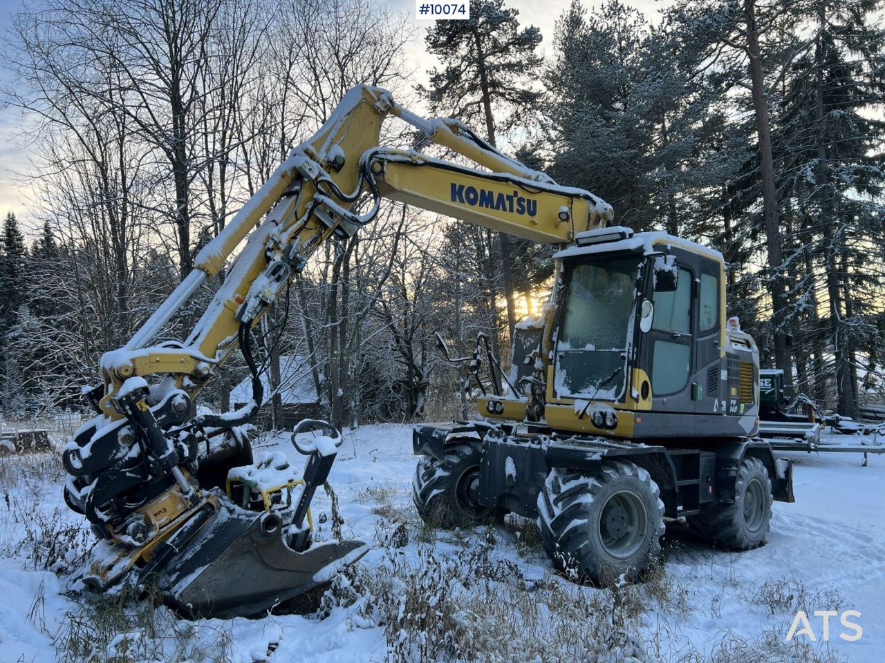 Komatsu PW148 Wheeled excavator with rotor and buckets - Grävmaskin på däck: bild 3 Komatsu PW148 Wheeled excavator with rotor and buckets - Grävmaskin på däck: bild 3
