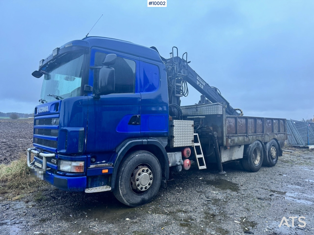 Scania R124 6x2 Flatbed truck with timber crane - Flakbil, Kranbil: bild 1 Scania R124 6x2 Flatbed truck with timber crane - Flakbil, Kranbil: bild 1