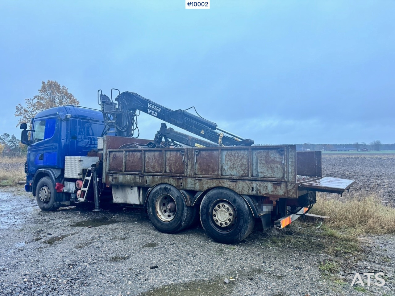 Scania R124 6x2 Flatbed truck with timber crane - Flakbil, Kranbil: bild 3 Scania R124 6x2 Flatbed truck with timber crane - Flakbil, Kranbil: bild 3