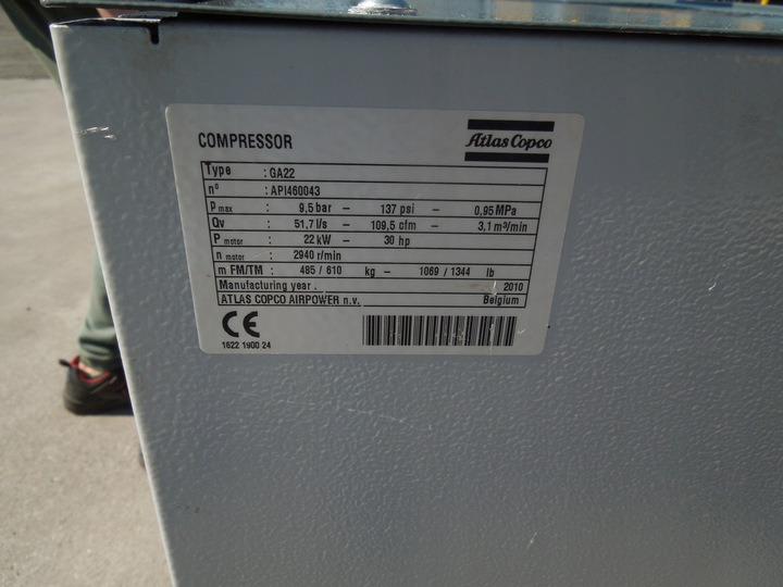 Atlas Copco GA22FF - Luftkompressor: bild 1 Atlas Copco GA22FF - Luftkompressor: bild 1