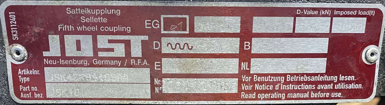 Ralla Jost Volvo E5 - Vändskivekoppling för Släp: bild 2 Ralla Jost Volvo E5 - Vändskivekoppling för Släp: bild 2