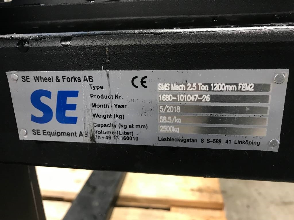 Pallgafflar 2,5 ton SMS / Trima SE - Gafflar för Byggmaskiner: bild 5 Pallgafflar 2,5 ton SMS / Trima SE - Gafflar för Byggmaskiner: bild 5