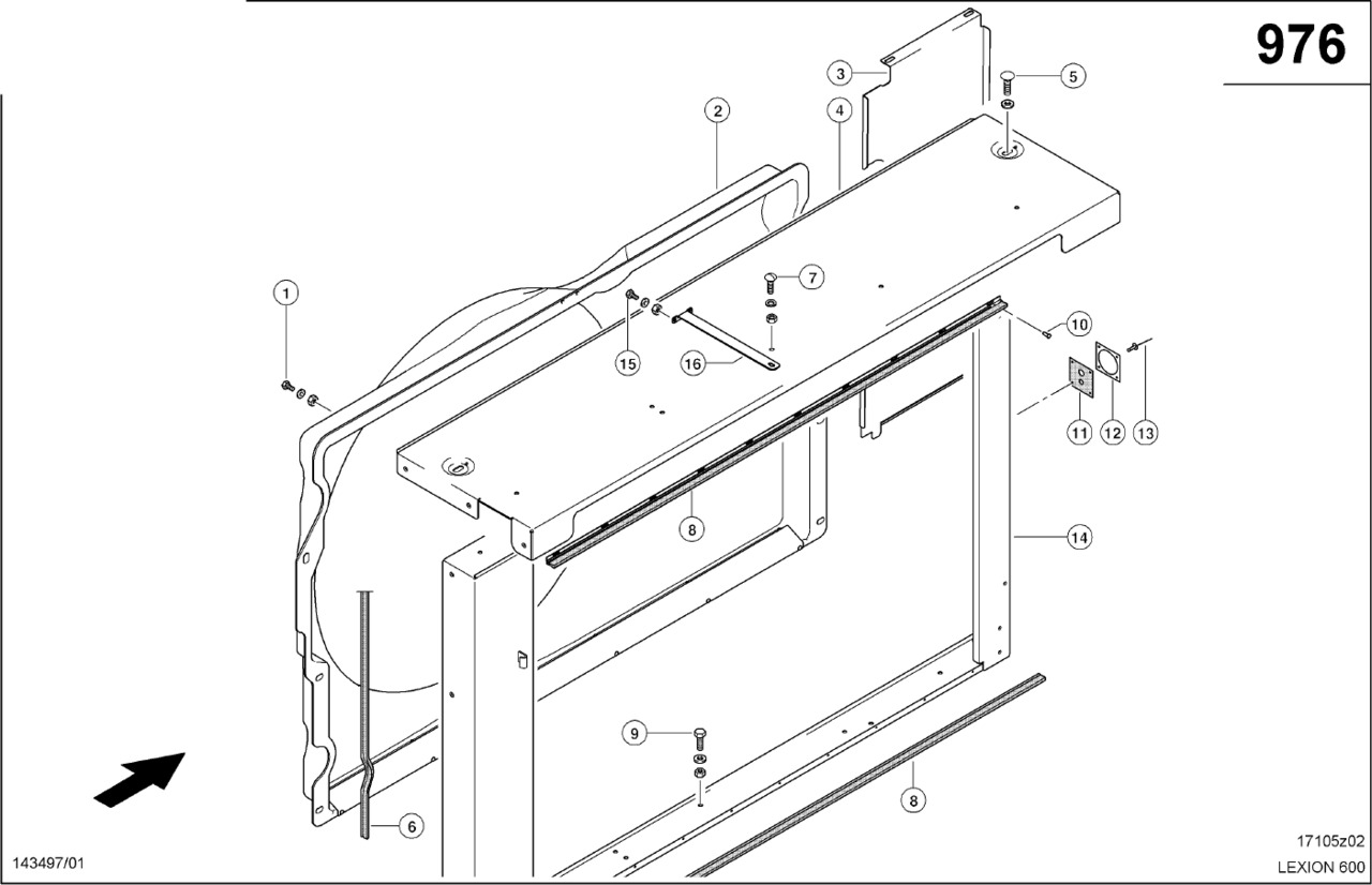 Claas Lexion 600 BLACHA OSŁONY 0007982762 (Szyb powietrza) - Luftintagssystem för Skördetröska: bild 1 Claas Lexion 600 BLACHA OSŁONY 0007982762 (Szyb powietrza) - Luftintagssystem för Skördetröska: bild 1