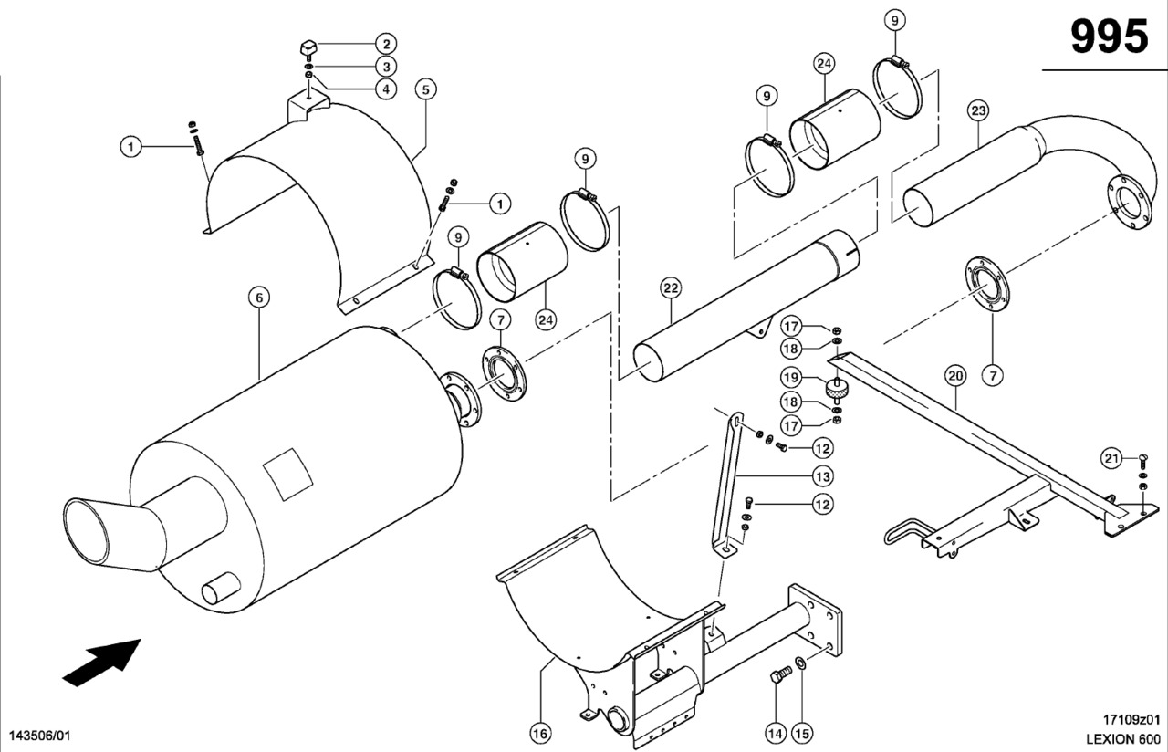 Claas Lexion 600 TŁUMIK 0007998102 (Układ wydechowy) - Ljuddämpare för Skördetröska: bild 1 Claas Lexion 600 TŁUMIK 0007998102 (Układ wydechowy) - Ljuddämpare för Skördetröska: bild 1